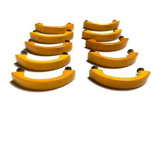 Vintage Bakelite Drawer Pulls Butterscotch Cabinet Handles Set 10 Mid Century